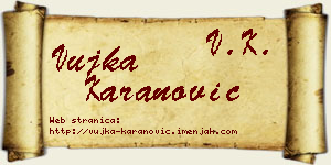 Vujka Karanović vizit kartica